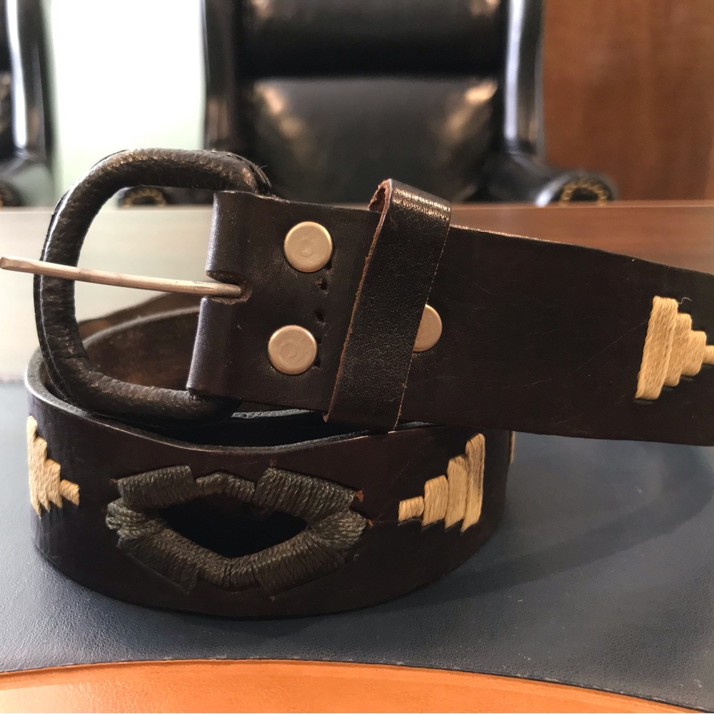 Argentina Leather Polo Belt Black Men Size 85=34 La Martina La Matera Vintage